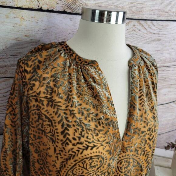 BB Dakota Steve Madden Better to Burn Out Flocked Velvet Top Size Extra Small XS - Picture 2 of 6